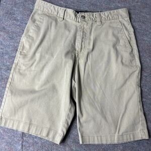 Volcom Frickin Chino Shorts Men 30 Khaki Flat Front Casual Skate Tan